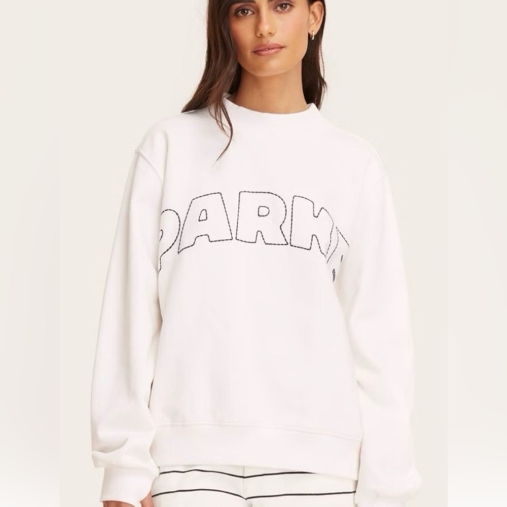 PARKE X Target Mock neck Cream Navy Sweatshirt L/XL NWT